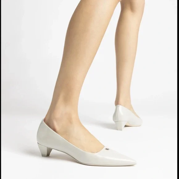 Larroude Ruth Pump in Gray Box Leather - Picture 9 of 11